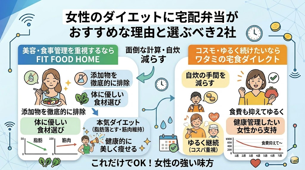 女性のダイエットにおすすめな宅配弁当比較
