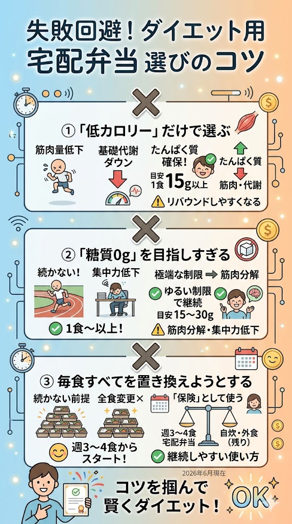 失敗しやすいダイエット用宅配弁当選び