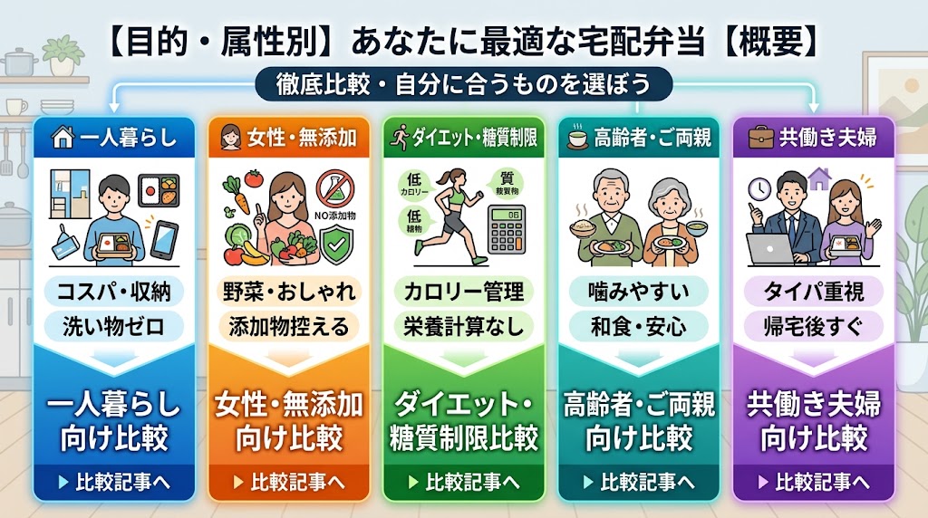 あなたに最適な宅配弁当は?徹底比較