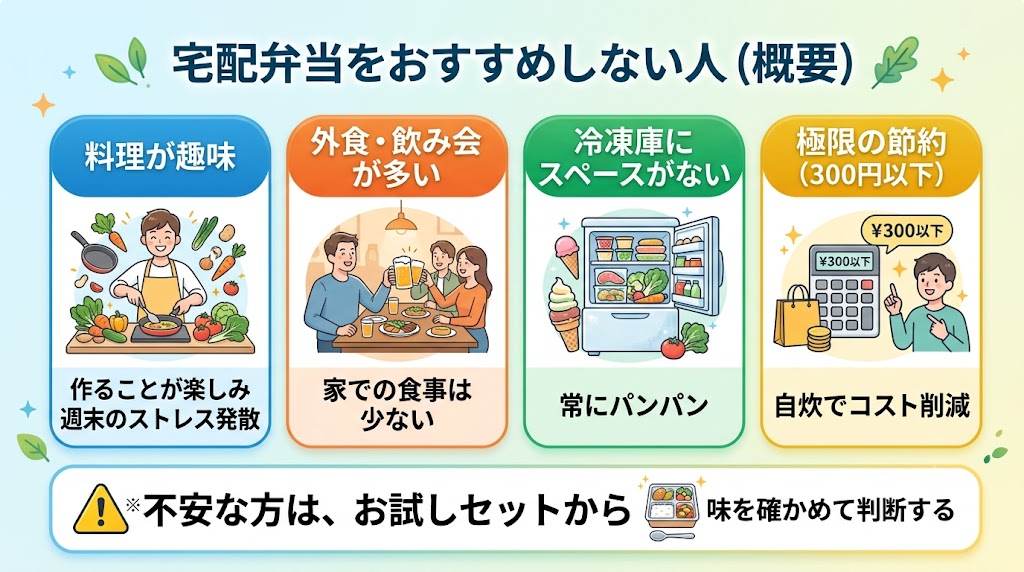 宅配弁当をおすすめしない人