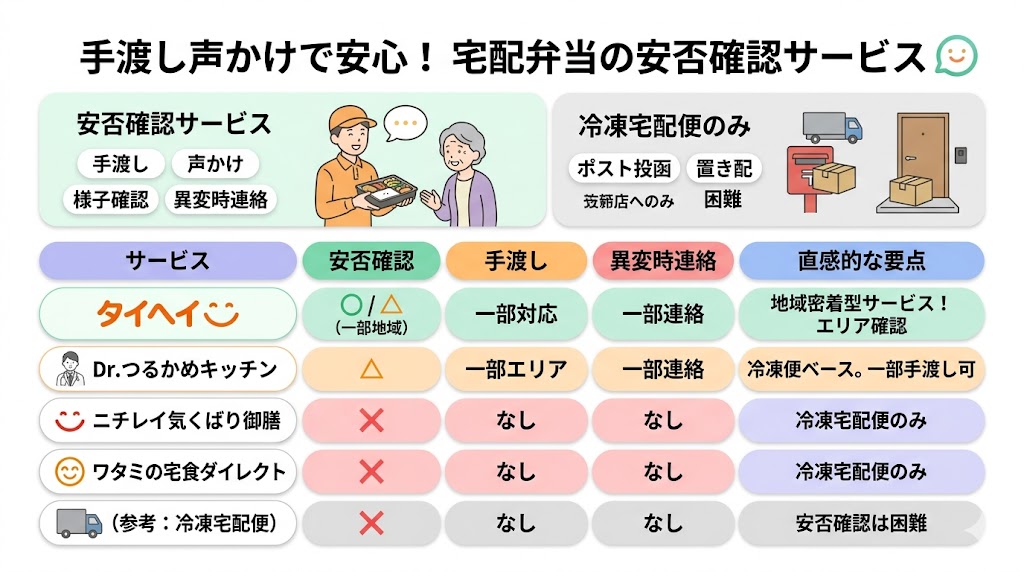 宅配弁当の安否確認サービス