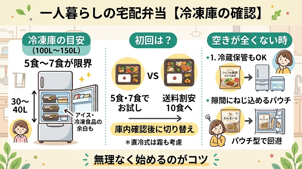 一人暮らし最大の壁「冷凍庫に入るか」を確認