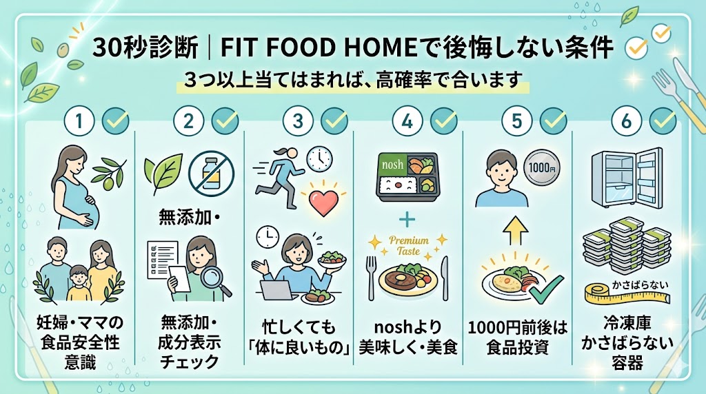 あなたがFIT FOOD HOMEで後悔しない条件