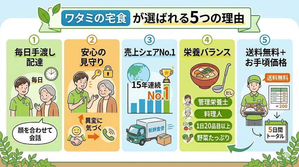 ワタミの宅食が選ばれる5つの理由